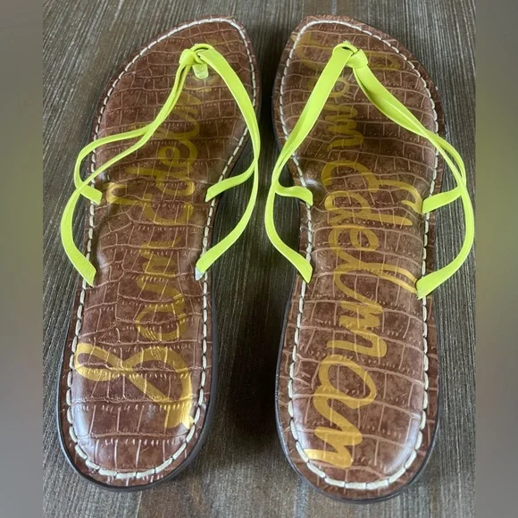 Sam Edelman Flip Flops Lime Green - Picture 7 of 10